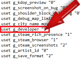 Modification du fichier 'config.cfg'