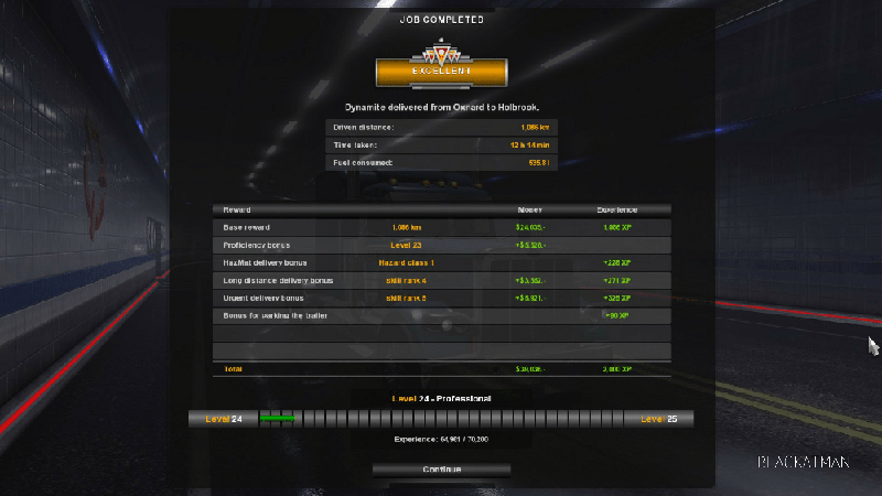 Ecran de fin de mission